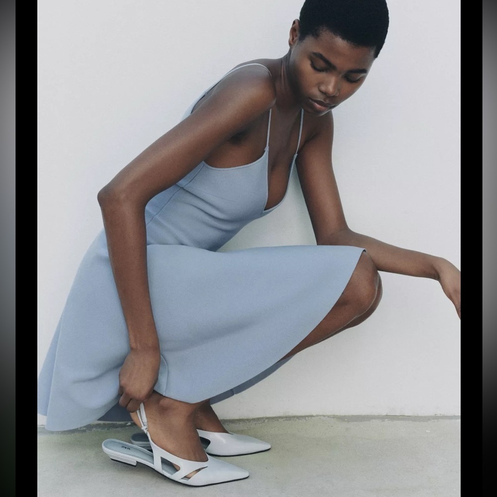 Zara Women's Gray Slingback Flats - Picture 9 of 9
